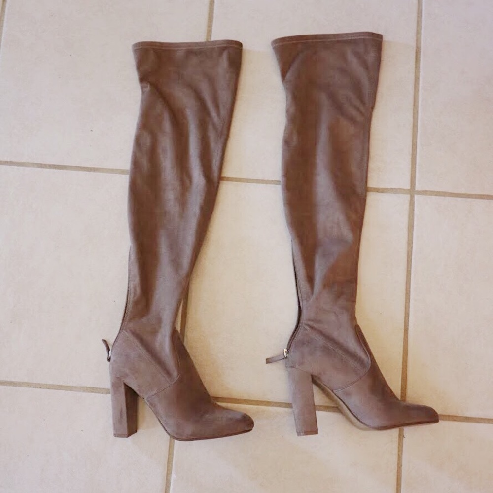 Steve Madden Taupe Emotions Thigh High Boot NWT